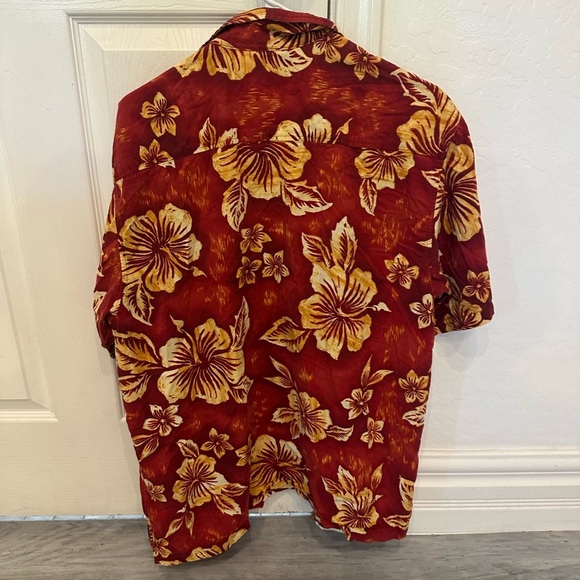 Red and Yellow Floral Hawaiian Shirt - Picture 2 of 4